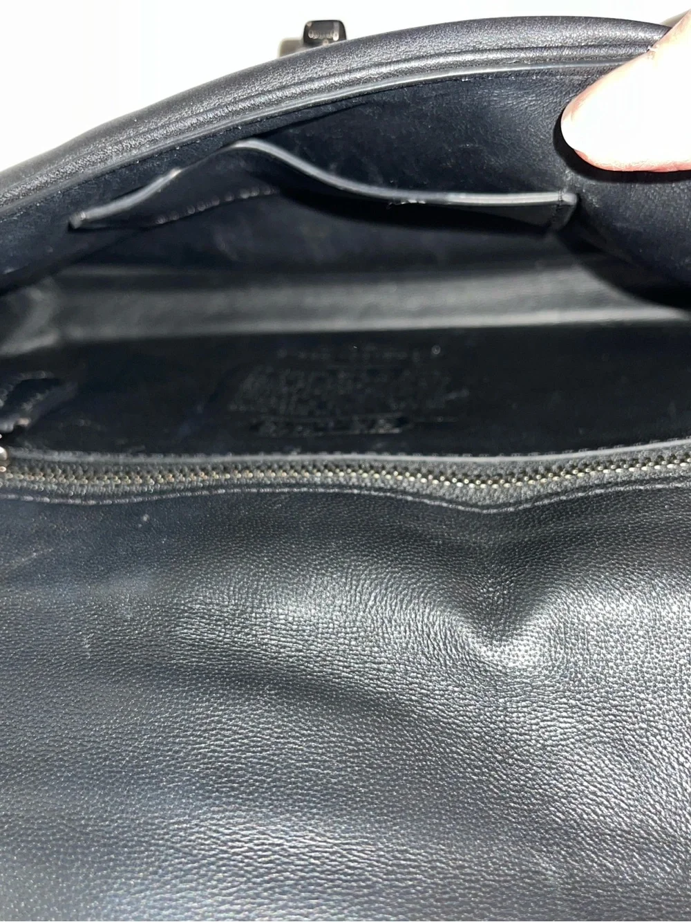 Coach Black Leather Crossbody Bag with Chain Strap